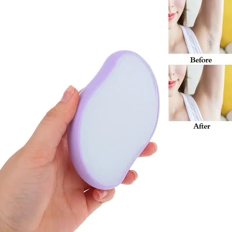 Crystal Hair Removal Eraser: Painless, Safe, and Reusable Depilation Tool Made of Physical Glass for Easy Cleaning and Body Beauty.
